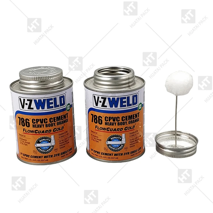 Flat Top Adhesive Tin Can With Lid